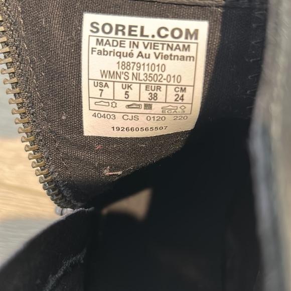 Sorel Emelie Zip Bootie Black sz 7 - Picture 4 of 7
